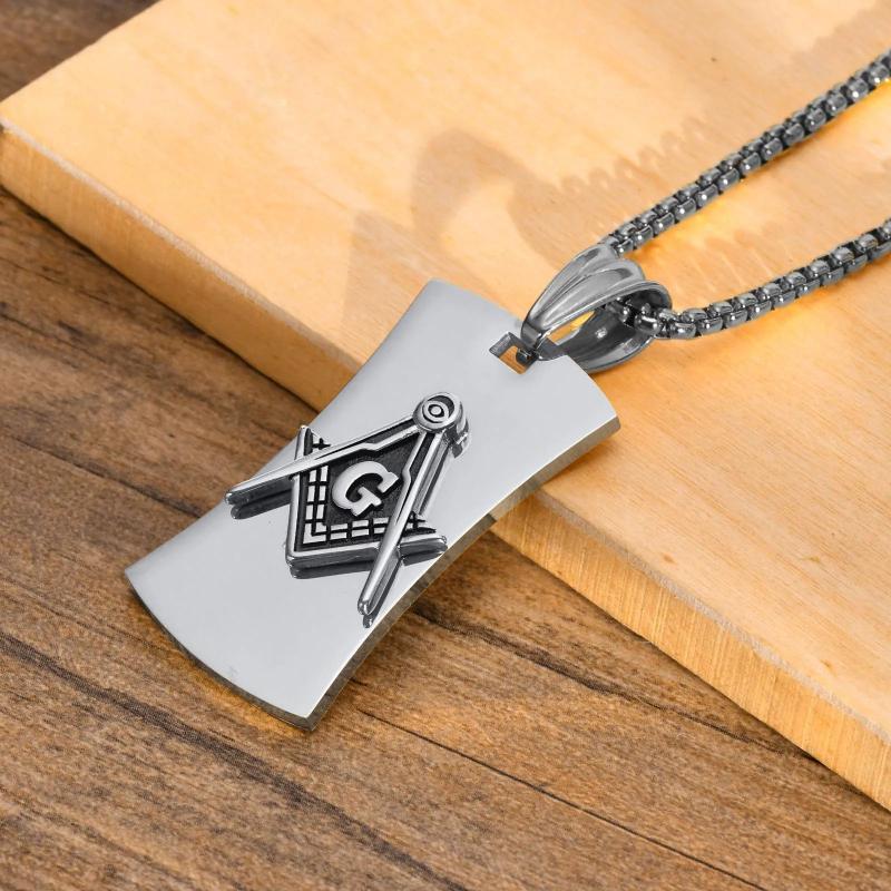 Men's Stainless Steel Pendant with Box Chain