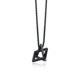 Square Triangle Pendant Necklaces for Men Stainless Steel Geometric Stacking
