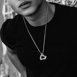 Square Triangle Pendant Necklaces for Men Stainless Steel Geometric Stacking