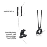 Square Triangle Pendant Necklaces for Men Stainless Steel Geometric Stacking