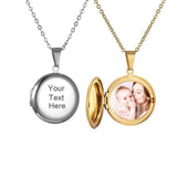Personalized Stainless Steel Pendant Necklace - 25mm Round Locket