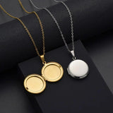 Personalized Stainless Steel Pendant Necklace - 25mm Round Locket