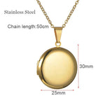 Personalized Stainless Steel Pendant Necklace - 25mm Round Locket