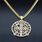 Hip Hop Catholic St. Benedict Pendant Necklace Stainless Steel