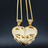 Heart Choker Necklace Stainless Steel Women Men Gift N756S01