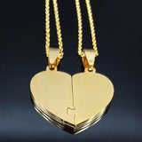 Heart Choker Necklace Stainless Steel Women Men Gift N756S01