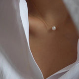 ZJ French Freshwater Pearl Choker Stainless Steel Collar Necklace