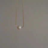 ZJ French Freshwater Pearl Choker Stainless Steel Collar Necklace