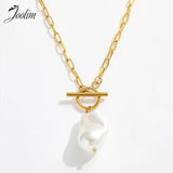 High End PVD Baroque Pearl Pendant Necklace