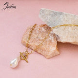 High End PVD Baroque Pearl Pendant Necklace