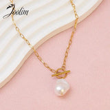 High End PVD Baroque Pearl Pendant Necklace