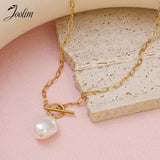 High End PVD Baroque Pearl Pendant Necklace