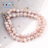 Natural Freshwater Rice Pearl Beads Choker Necklace for Women 7-8mm