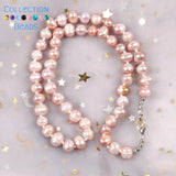 Natural Freshwater Rice Pearl Beads Choker Necklace for Women 7-8mm