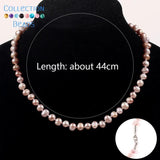 Natural Freshwater Rice Pearl Beads Choker Necklace for Women 7-8mm