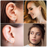 Titanium Hinged Segment Hoop CZ Pave Helix Cartilage Earring