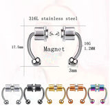 Stainless Steel Magnetic Horseshoe Nose Ring Non-Piercing Nose Clip Nose Jewelry