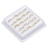 20Pcs 4 Clear Stone Nose Rings Hoop 22G