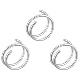 3Pcs Double Nose Ring Hoop Set 6/8/10mm