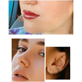3Pcs Double Nose Ring Hoop Set 6/8/10mm