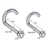 10Pcs Titanium G23 Nose Stud Set 18G 20G Body Jewelry