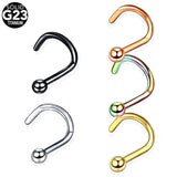 10Pcs Titanium G23 Nose Stud Set 18G 20G Body Jewelry