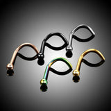 10Pcs Titanium G23 Nose Stud Set 18G 20G Body Jewelry