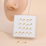20pcs Nose Rings Studs Round Beads Body Piercing Jewelry Earrings