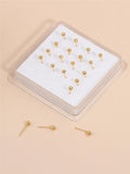 20pcs Nose Rings Studs Round Beads Body Piercing Jewelry Earrings