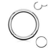 316l Surgical Steel Hinged Nose Rings Hoop 20G-14G Gold Silver Rose Black