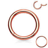 316l Surgical Steel Hinged Nose Rings Hoop 20G-14G Gold Silver Rose Black