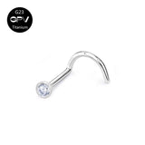 Multicolor Zircon G23 Titanium Nose Nail 0.8mm