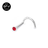 Multicolor Zircon G23 Titanium Nose Nail 0.8mm