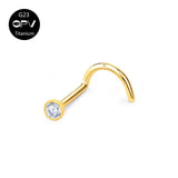Multicolor Zircon G23 Titanium Nose Nail 0.8mm