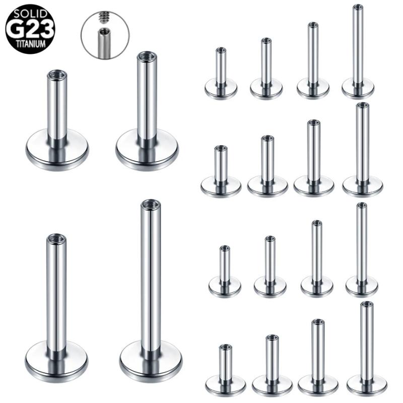 10Pcs Titanium Lip Labret Piercing for Lobe Nostril Cartilage