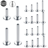 10Pcs Titanium Lip Labret Piercing for Lobe Nostril Cartilage