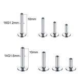 10Pcs Titanium Lip Labret Piercing for Lobe Nostril Cartilage
