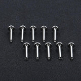 10Pcs Titanium Lip Labret Piercing for Lobe Nostril Cartilage