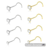 5Pcs CZ Gem Surgical Nose Piercing Stud Crystal Stainless Steel