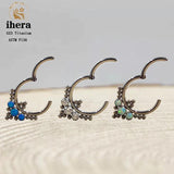 G23 Titanium Opal Round Nose Piercing Ring 16G