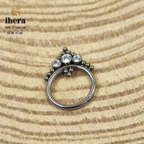 G23 Titanium Opal Round Nose Piercing Ring 16G