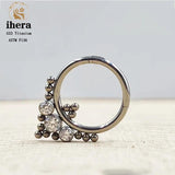 G23 Titanium Opal Round Nose Piercing Ring 16G