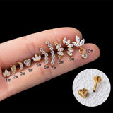 1PC G23 Titanium Pendant Flower Septum Labret Nostril Piercing
