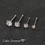 10Pcs Round Crystal CZ Nose Stud Set Piercing Jewelry 20g 0.8mm