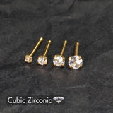 10Pcs Round Crystal CZ Nose Stud Set Piercing Jewelry 20g 0.8mm
