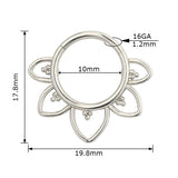 ASTM F-136 Titanium Nose Ring Flame Hinged Segment Clicker