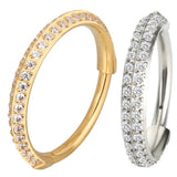 ASTM F136 Titanium Double Row Zircon Ring Nose Rings