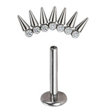G23 Titanium Ear Piercings CZ Top Labret Lip Studs
