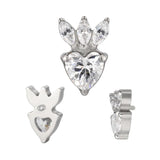 G23 Titanium Ear Piercings CZ Top Labret Lip Studs