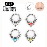 8/10mm Zircon Nose Ring CZ Hinged G23 Titanium Septum Jewelry